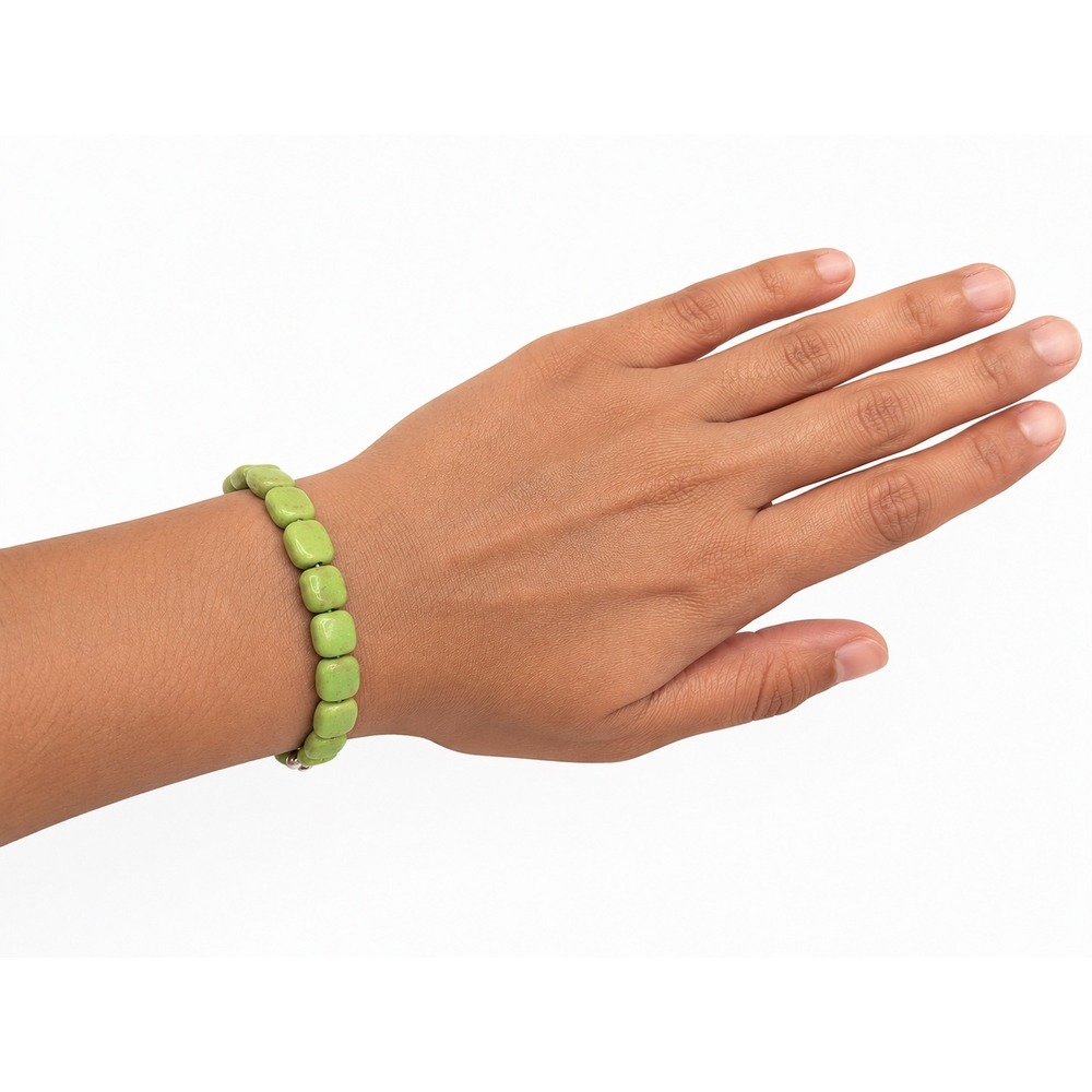Santo Domingo Lime Green Gaspeite Bracelet Handmade Naomi Garcia Sz 7in**‎